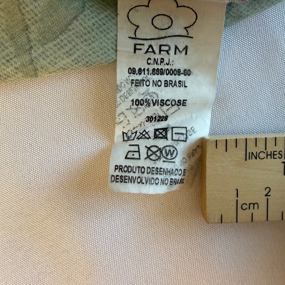 Vintage FARM Rio Dress Small Brazil Folk Floral Puff Sleeve rare pre-Anthro era - Picture 5 of 8